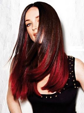 cabello con mechas rojas 2017