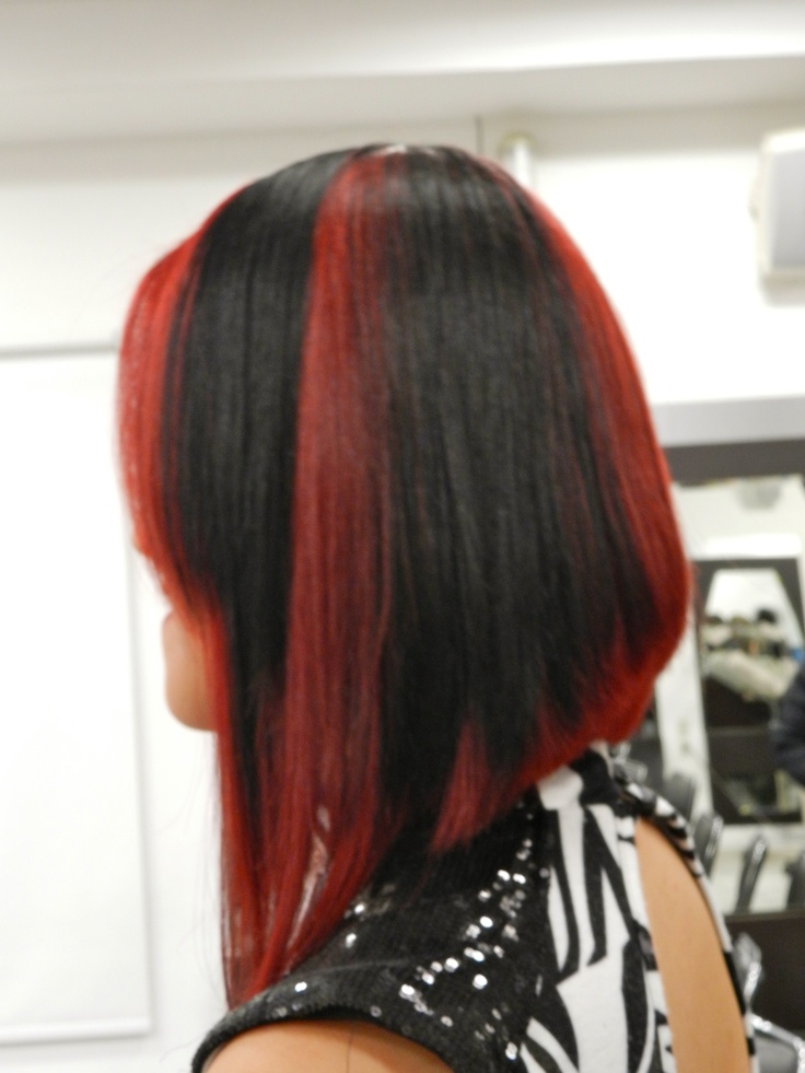 mechas rojas finas