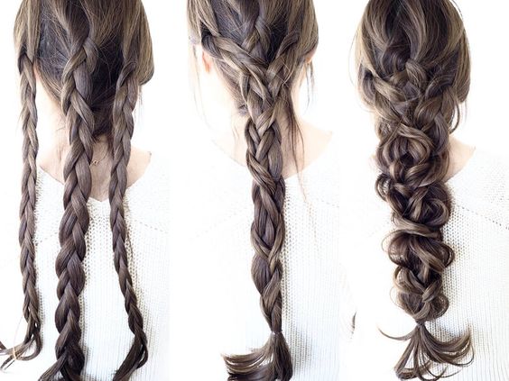 Idea de recogido romántico utilizando múltiples trenzas finas