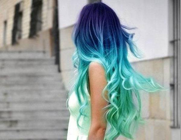 Mechas californianas azul turquesa