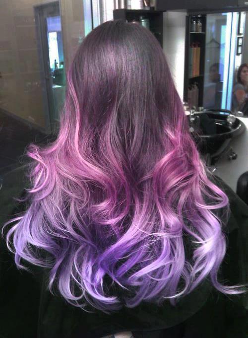 mechas californianas pelo morado