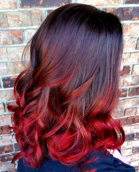 mechas californianas rojas