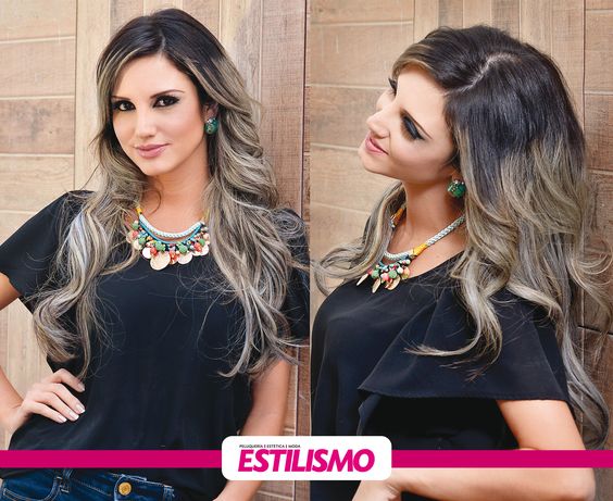 mechas platinadas en base oscura