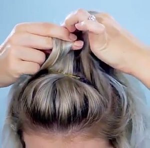 trenza pelo corto novia recogido